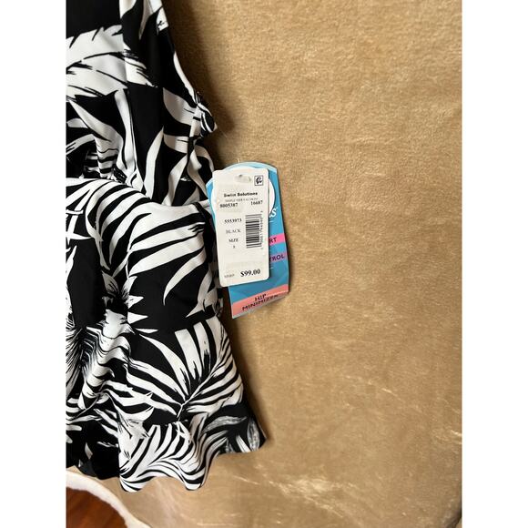 Swim Solutions Shaping Tropical One Piece 8 New Black white NWT df1 - Picture 4 of 6